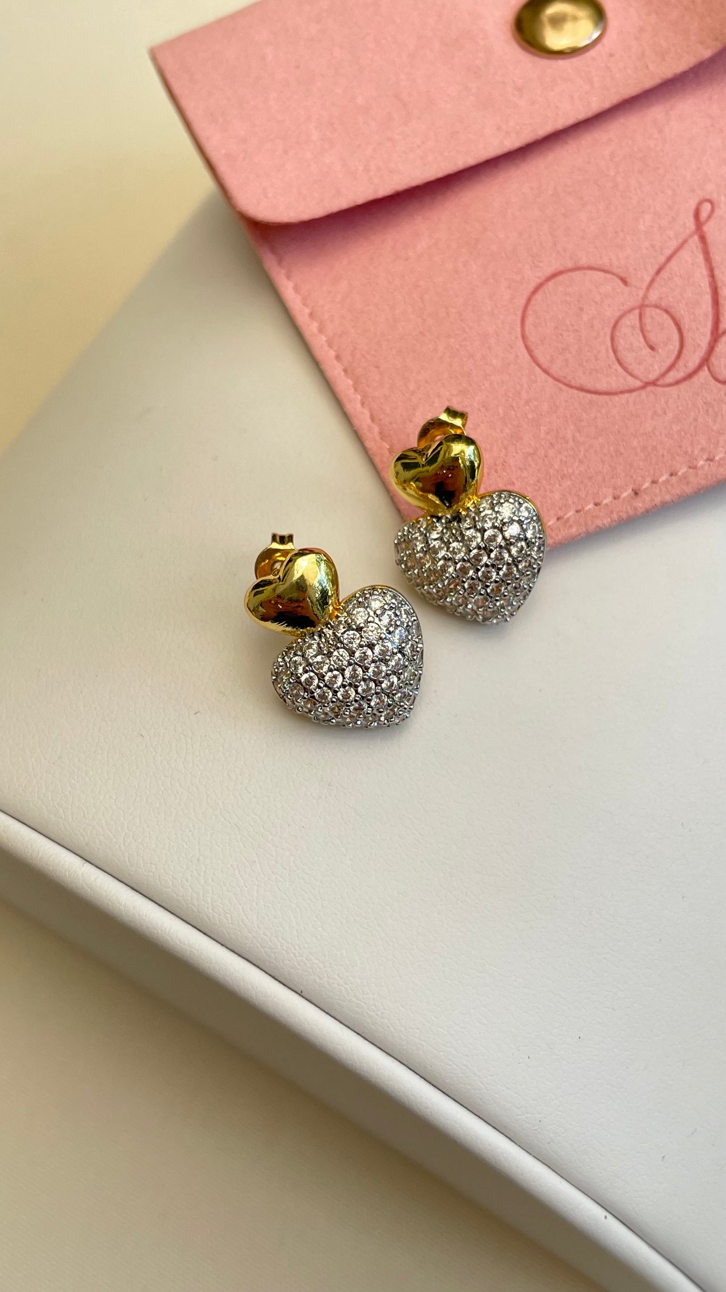 Aretes silver and gold