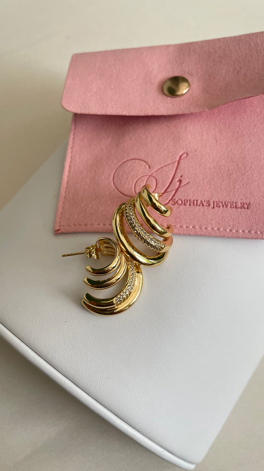 Aretes silver and gold