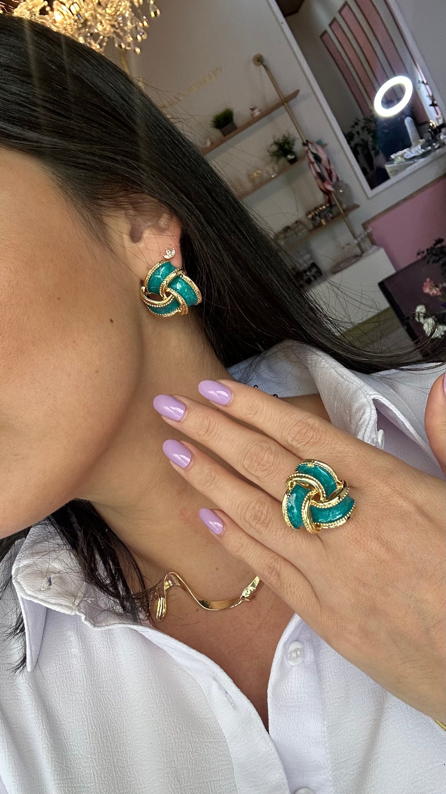 Set aretes y anillo