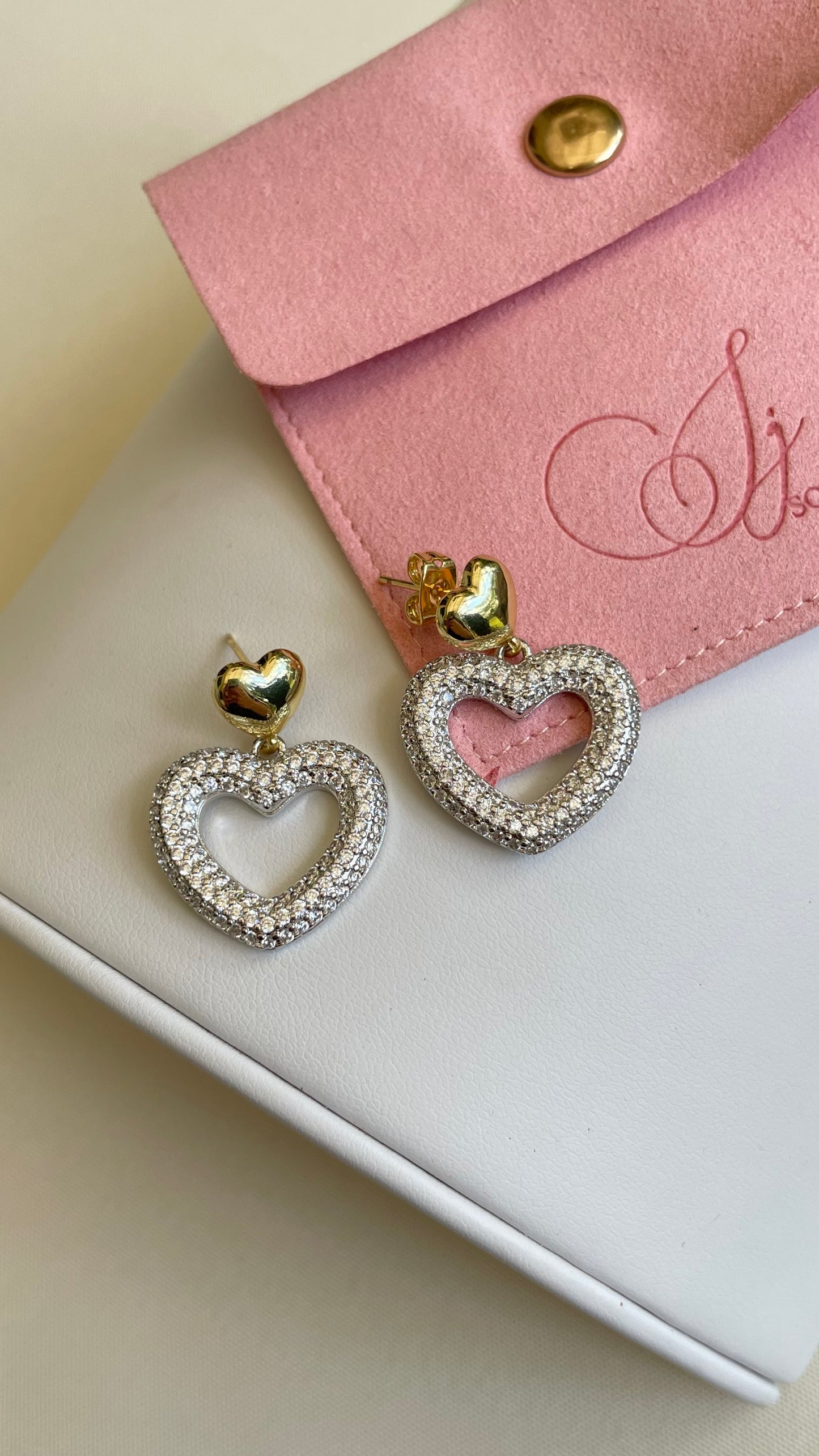 Aretes silver and gold
