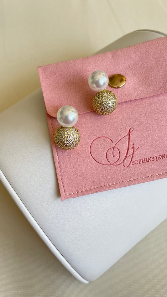 Aretes de perla medianos